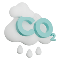 3D cloud with CO2 and smoke, symbolizing climate change, air pollution, carbon footprint, and ecosystem impact. Includes raincloud, cloudscape, and sky. Transparent background, 3d illustration. png