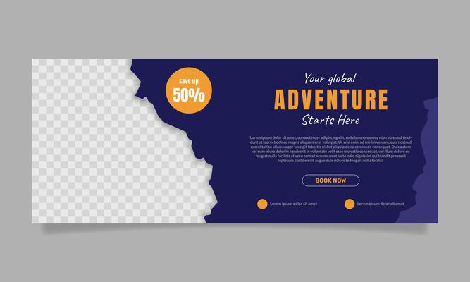 Adventure travel banner for social media post template