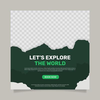 Lets explore the world adventure travel promotion social media post