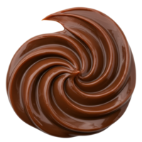 Chocolate ganache swirl in creamy glossy texture isolated on transparent background. Cooking and culinary, pastry, chocolate cakes png