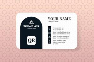 Modern Business Card with Company Logo and QR Code vector