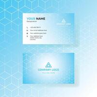 Modern Business Card Design with Geometric Blue Gradient vector