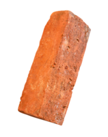 One cracked old red brick isolated with clipping path in file format png