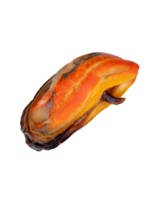 Steamed green mussels in red meat without shell isolated with clipping path in file format png