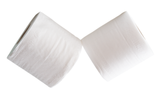 Tissue paper or toilet paper in two rolls isolated with clipping path in file format png