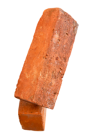 Red or orange bricks in two pieces isolated with clipping path in file format png