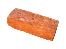 An old red or orange brick isolated with clipping path in file format png