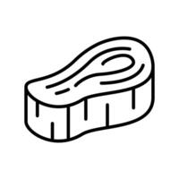 Lineart Icon steak perfect for menu cafe and food branding vector