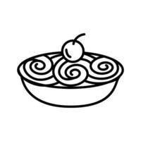 Lineart Icon pasta perfect for menu cafe and food branding vector