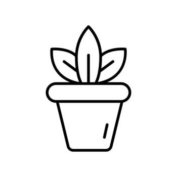 Nature pot Lineart Icon for eco-friendly projects and web design elements vector