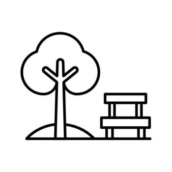 Park Lineart Icon for eco-friendly projects and web design elements vector
