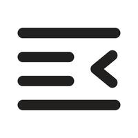 Lineart Icon left indent. Typographic and Paragraph Tools for UI, Apps, and Web Design. vector