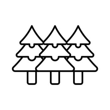 Fir Lineart Icon for eco-friendly projects and web design elements vector