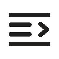 Lineart Icon right indent. Typographic and Paragraph Tools for UI, Apps, and Web Design. vector