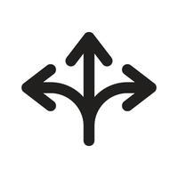 Crossroad Navigation Lineart Icon vector