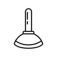 Lineart Icon plunger for property management and housing service branding vector