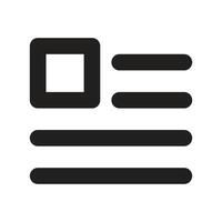 Lineart Icon left document layout. Typographic and Paragraph Tools for UI, Apps, and Web Design. vector