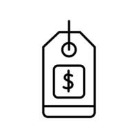 Lineart Icon price tag for property management and housing service branding vector