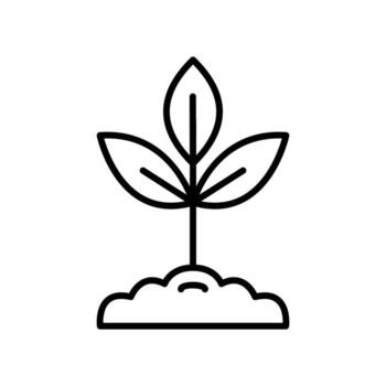 Growth Lineart Icon for eco-friendly projects and web design elements vector