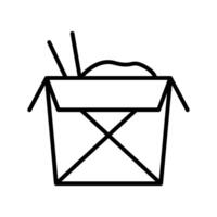 Lineart Icon takeout box perfect for menu cafe and food branding vector