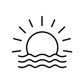 amanecer arte lineal icono para Respetuoso del medio ambiente proyectos y web diseño elementos vector