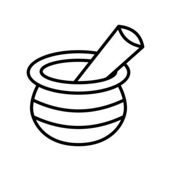 mortero arte lineal icono para Respetuoso del medio ambiente proyectos y web diseño elementos vector