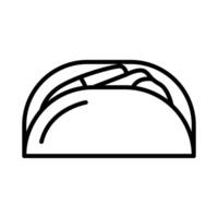 Lineart Icon taco perfect for menu cafe and food branding vector