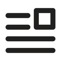 Lineart Icon right document layout. Typographic and Paragraph Tools for UI, Apps, and Web Design. vector