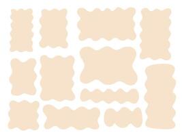 Freeform Cream Abstract Blob Silhouette. A set of 12 soft neutral cream abstract shapes in freeform silhouette style including forms minimal blobs. Perfect for modern layout design scrapbooking vector