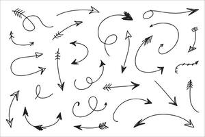 Hand drawn arrows set vector