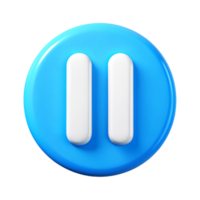 A blue button with two white buttons on it png