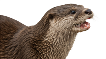 Otter with its mouth open and its mouth open png