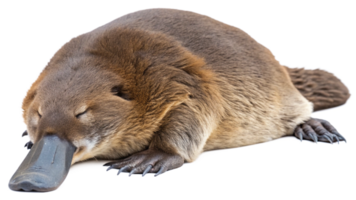 A platypus is sleeping on its back png