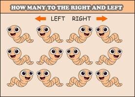 Counting worms left and right illustration vector