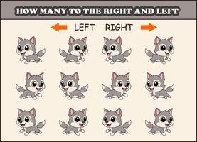Cartoon wolves counting activity vector