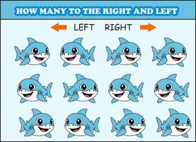 Cartoon sharks for counting left and right vector