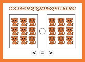 Tigers illustrating comparison concepts vector