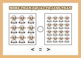 count animal sheep more than equal to less than vector