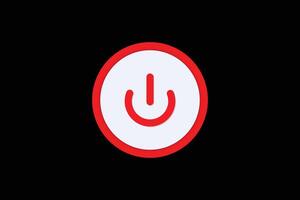 power off red button design vector