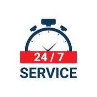24 hours and 7 days service availability concept background vector
