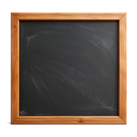 Dark Empty Square Blackboard with Wooden Frame Isolated on Transparent Background png
