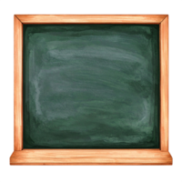 Classic Green Chalkboard with Wooden Frame on Transparent Background Isolated png