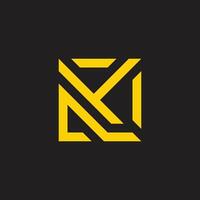 letter ny squares linear yellow geometric logo vector