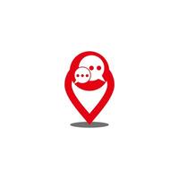 talk pin location red design symbol logo vector
