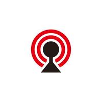 signal circles round center colorful design symbol vector