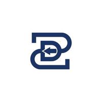 letter 2d overlap arrow simple geometric logo vector