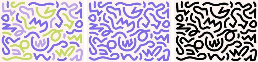 Abstract colorful patterns with playful lines vector