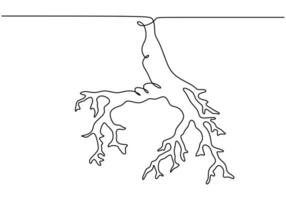 Ginseng root continuous line drawing. Natural healthcare remedy concept minimalist illustration. vector