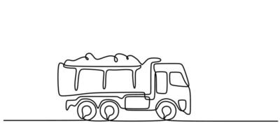 Large Dump Truck Line Illustration vector