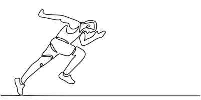 Man jogging continuous line art vector